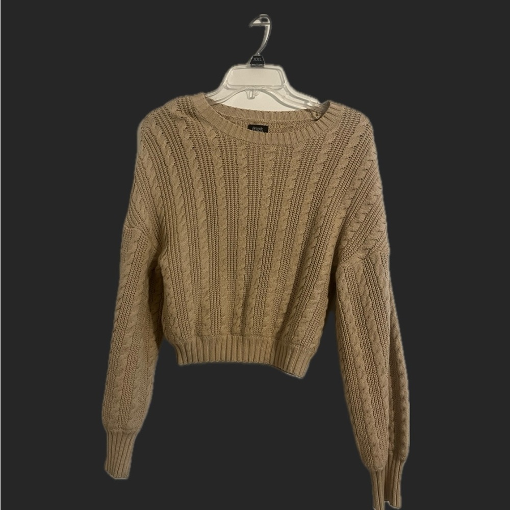 Beverly and Beck Fawn Cable Stitch Sweater